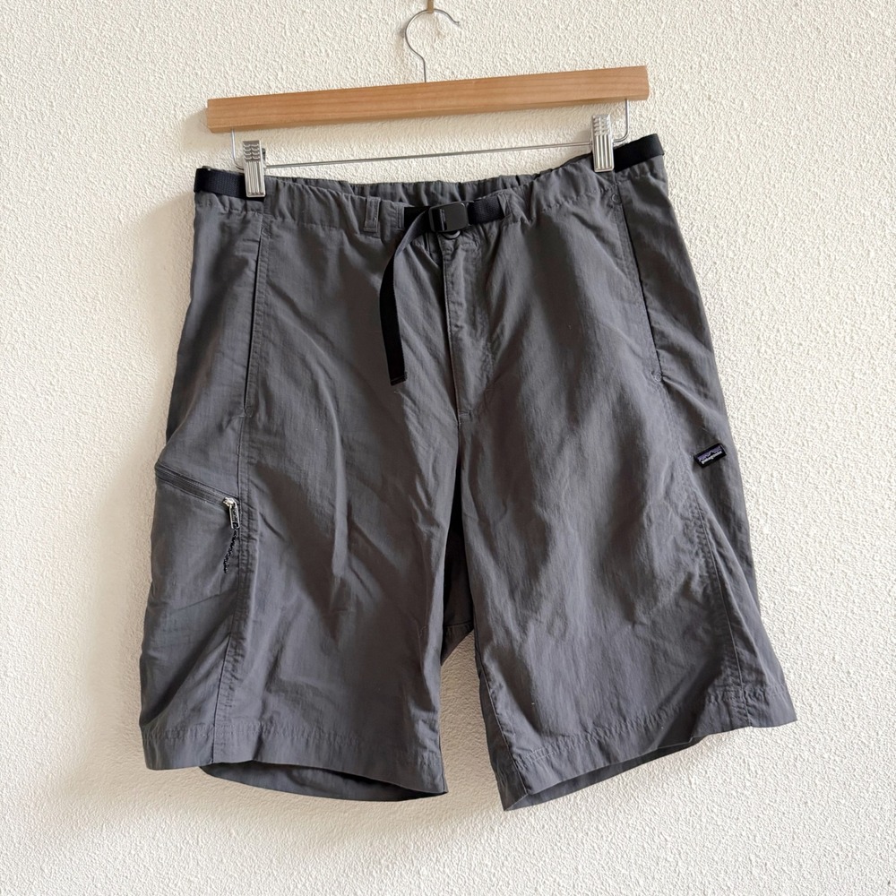 Patagonia Gi III Shorts Mens Large Grey Excellent Hiking Belted Nylon Cargo
